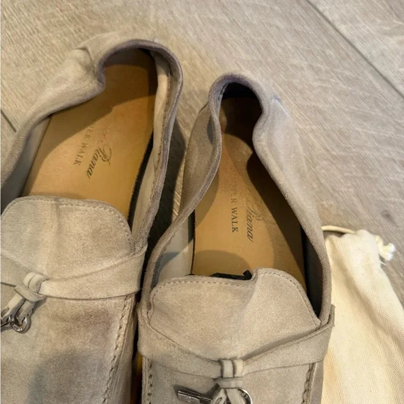 Loro Piana summer walk Gray Suede women’s Loafers - Picture 2 of 6